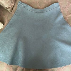 Baby and nude mini flare skirt